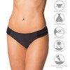 Aquarti Women's Bikini Bottoms with Side Ruffles, black