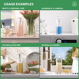 Bar5F Empty Shampoo Pump Bottle, 32Oz(1Liter), BPA-Free, Plastic (PETE1) Cylinder, White Pump, 1 Count (Pack of 1), (32OZCBOTTLEWP.1)