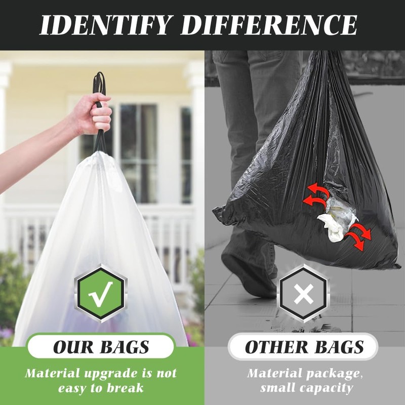 20 Gallon 120 Counts (fit 18-20 Gal) Large Drawstring Trash