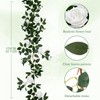 2 Pack 11.2 Ft Artificial Flower Garland with White Roses,