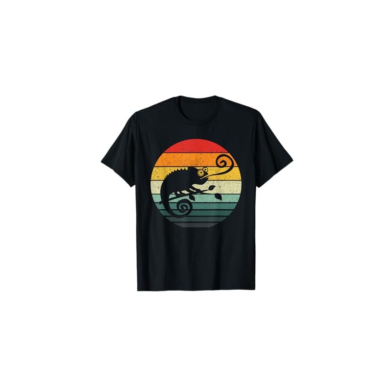 Chameleon Retro Sunset Vintage Design T-Shirt
