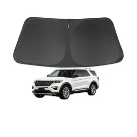 Explorer Customized Windshield Sun Shade for 2020 2021 2022 2023 2024 2025 2026 Fo-rd Explorer Front Window Sunshade Visor Protector Foldable Blocks UV Rays Keep Car Cooler Accessories
