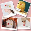 sourcing map 3Pcs Heart Iron on Patches Yellow Embroidered Patches