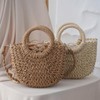 Inshere Women's Straw Beach Bag, Woven Shoulder Bag with Handbag,