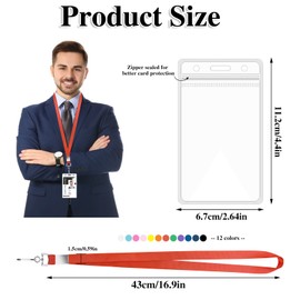 24 Pack Lanyards for ID Badges Cruise Lanyard for Ship Cards with Waterproof ID Badge Holder Cruise Essentials 2026 (Colorful)
