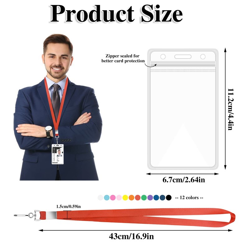 24 Pack Lanyards for ID Badges Cruise Lanyard for Ship