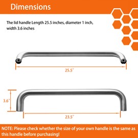 PHYESUVIN Grill Handle Replacement Parts for Traeger Pellet Grill, KIT0429 Grill Lid Handle for Traeger Pro 780 and Ironwood 885 Series Pellet Grill, Stainless Steel