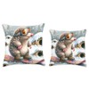 Mole Snowboarding With Goggles. Snowboard Snowboarder Rodent Throw Pillow