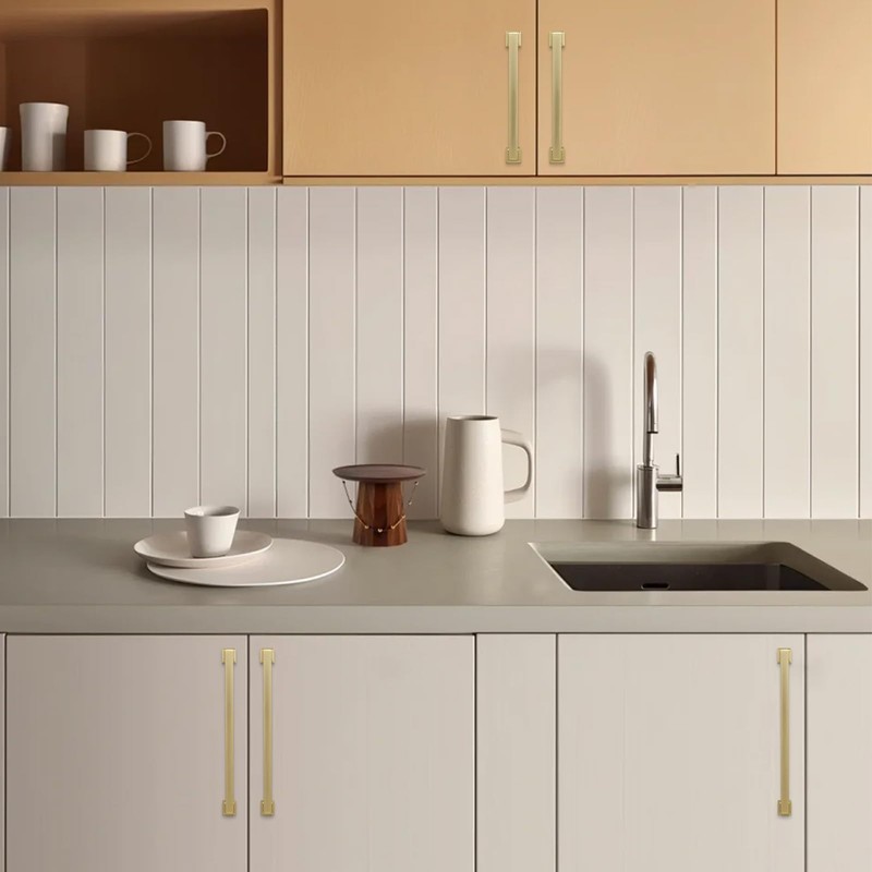 BUKOBYHE 10 Pack 10 Inch(254mm) Cabinet Pulls Brushed Brass Kitchen