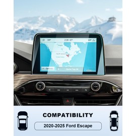 2020-2024 2025 Ford Escape Screen Protector -For Escape (SE/SEL/Titanium/Base/Active/ST-Line/ST-Line Select) 8Inch Touchscreen Film, 2025 Escape Accessories 9H Tempered Glass Anti-Fingerprints Cover