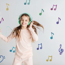Stickerscape Watercolour Musical Notes Wall Sticker Pack | Perfect for A Childs Bedroom, Playroom Or Nursery | Easy to Apply | Educational Wall Stickers