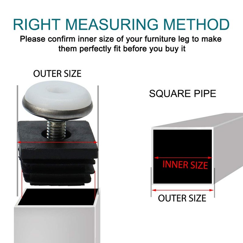 sourcingmap Adjustable Leveling Feet 25 x 25mm Inserts Furniture Table