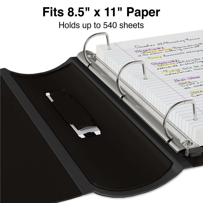 Staples Heavy-Duty 2-Inch D-Ring Binder, Black – Large Capacity 3-Ring