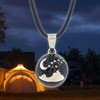 Nature Reflections Moon Over Mountains Caller Necklace (20" Black Cord