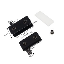 Glass Door Pivot Hinge,TTZEZE Stainless Steel Pivot Hinge Clip,Fit for 5-8mm Thickness Glass Black Small 2 Pack