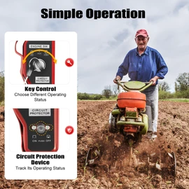 SNKOURIN Electric Start Kit Fit for Honda GX160 5.5HP GX200 6.5HP, Electric Start Motor Ignition Kit with Key Switch Coil Ignition Fan Cover, Kit for Washers, Lawn Equipment, Generator