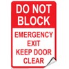 Dont Block Emergency Exit Keep Door Clear Parking Sign Label