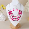 Aenu Multi-Strand Shell Beaded Statement Necklace and Earrings for Women