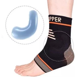 THX4COPPER 주입 양말 아치 및 힐 스퍼스 감소 발목 슬리브 지지대-페어 [Large] THX4COPPER Injection Socks Arch and Heel Spur Reduction Ankle Sleeve Support - Pair [Large]