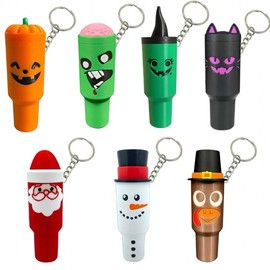 New Halloween Mini Cup Lip Balm Case Keyring & Lipstick Holder Backpack Accessory Free Size/Meow 4ea