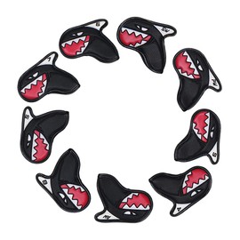 Scott Edward 10 Pcs Leather Golf Iron Head Covers Strong Magnetic Long Neck Club Protector Clear Number Plates