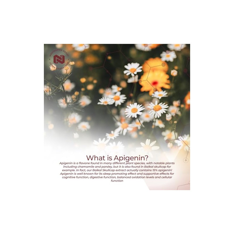 Nootropics Depot Cápsulas De Apigenina 200Mg 30 Recuento 98 De