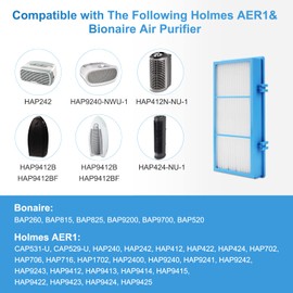Extolife 6 Pack AER1 Filter Replacement for Holmes AER1 Series, HAPF30AT Total Air HEPA Type Filter for Replacement Parts # HAPF300AH-U4R, HAP242-NUC