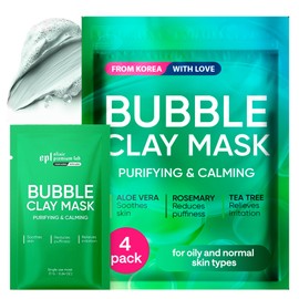 WONDER FAMILY Korean Carbonated Bubble Clay Mask for Face – Black Head Remover for Face – Deep Pore Cleansing Mask – Facial Blackhead Remover – Pack 4 Korean Skincare