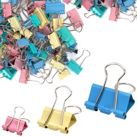 Pack of 72 Coloured Foldback Clips, 3 Sizes Paper Clips, Binder Clips, Metal Foldback Clips, Coloured Stationery File Money Paper Clamps Coloured Metal Binder Clips for School (15 mm/19 mm/25 mm)