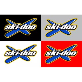Ski-Doo SkiDoo Logo Premium Vinyl Decal Sticker 2-Pack XP, Rev, MXZ, Renegade, Race, Mod - 24" wide x 14.5" tall