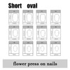 Flower Press on Nails Short Almond Cat Eyes Fake Nails