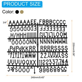 PATIKIL 3/4 Inch Letter Board Letters Only, 7 Pcs 1029 Felt Letters for Letter Boards Universal for Changeable Plastic Letter Board Message Board, Bronze, Black