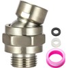 OFFO Shower Head Swivel Ball Adapter, Brushed Nickel All Metal