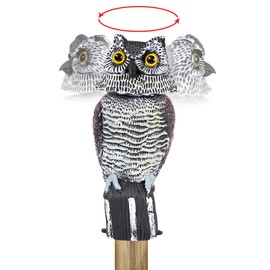 UU&T Owl Decoy Sculpture, Scarecrow Fake Rubber Owl Decoy to Scare Birds Squirrels Away Deterrent, Nature Enemy Bird Scare Devices Provides Pest Bird Control for Gardens Yard Patios