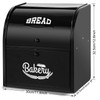 Hossejoy Metal Bread Box, Double Compartment Roll Top Countertop Bread