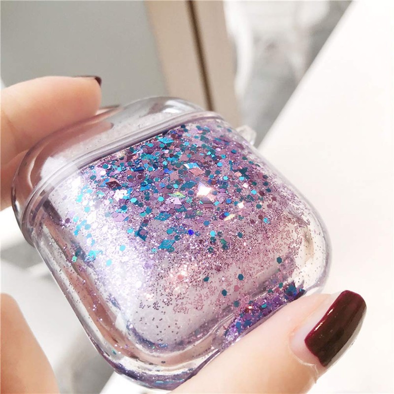 UnnFiko Bling Quicksand Case Compatible with AirPods 1/2, Cute Sparkle