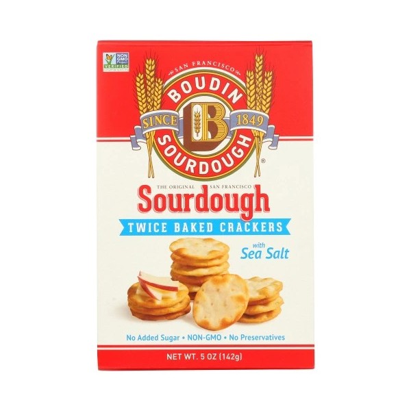 Boudin Sourdough Crackers Sea Salt 5 oz (Pack of 12)