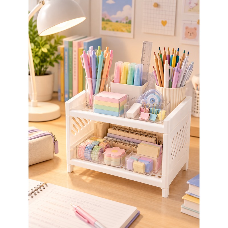 2-Tier Desktop Organizer for Office & Vanity – Compact PP