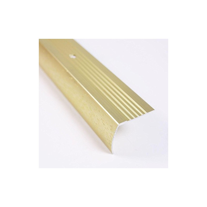 3 FT - Hammered Satin Gold Finish Stair Nosing 1