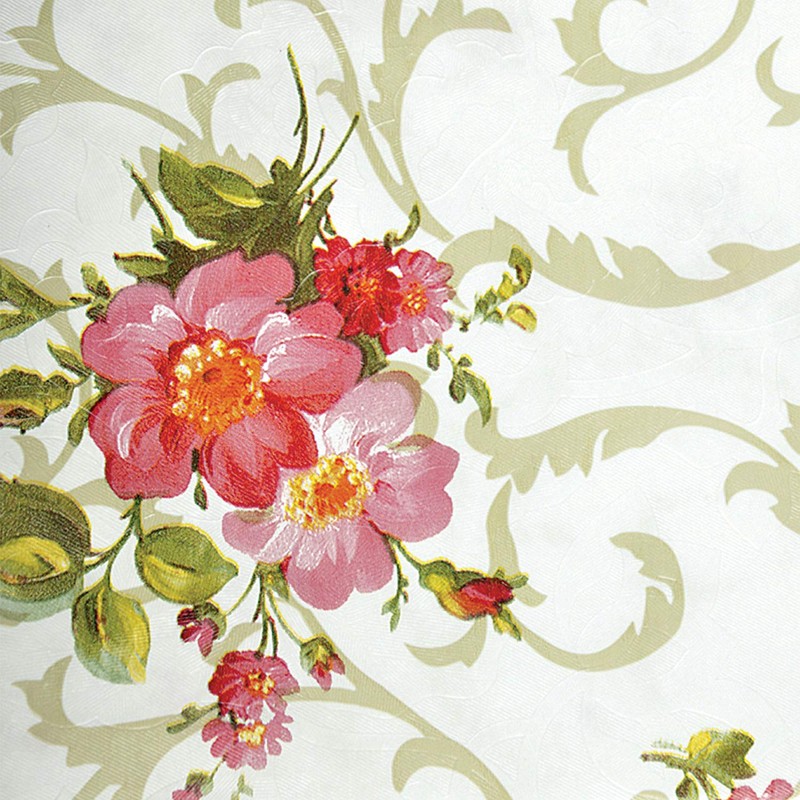 Water Resistant Pink Chamomile Flower Tablecloth Rectangular Flannel Back Vinyl