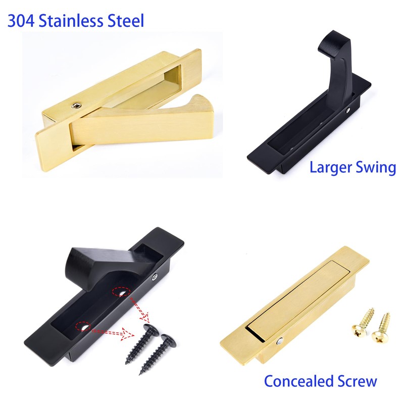 Dontay Sliding Pocket Door Handles, 304 Stainless Steel Non Locking