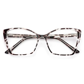 JFXQDR Women's Oversized Blue Light Blocking Glasses, Trendy Big Cat Eye Computer Gaming Eyeglasses Anti Glare & UV RF6204 (Cheetah Tortoise Cateye Frame)