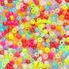 Tibaoffy Crafts Multicolor Night Glow Mix Beads 6x9mm Pony Beads