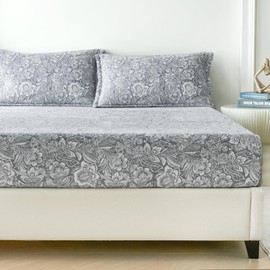 HCORA Fleece Fitted Queen Size - Ultra Soft Faux Fur Sheet with 16" Deep Pocket - Plush Velvet Bottom, No Shedding