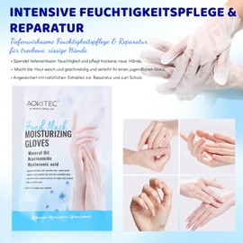 Aokitec Handmaske, 5 Paar Handmaske Handschuhe zur Reparatur trockener Hände, Feuchtigkeitshandschuhe zur Nagelpflege nach der Entfernung von Nailart, Handpflege für Männer und Frauen