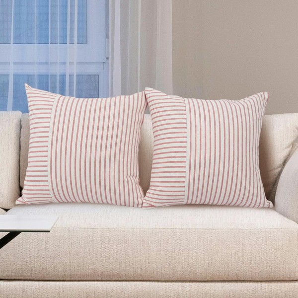 Betadistor Cotton Cushion Covers 18x18 Inches: Set 2 Throw Pillow