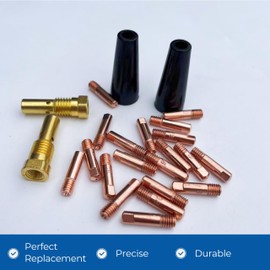 24PCS Flux Core Gasless Nozzles Welding Gun Accessory Kit,MIG Welding Accessories,Compatible with Lincoln Century FC90 Forney Titanium (.030" Accessory Kit)