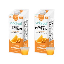 Vidafuel Protein Drink, 16g Protein per 2oz Shot, 32 fl oz Carton, 2 Pack, Citrus, Collagen and Whey Drink, No Artificial Sweeteners