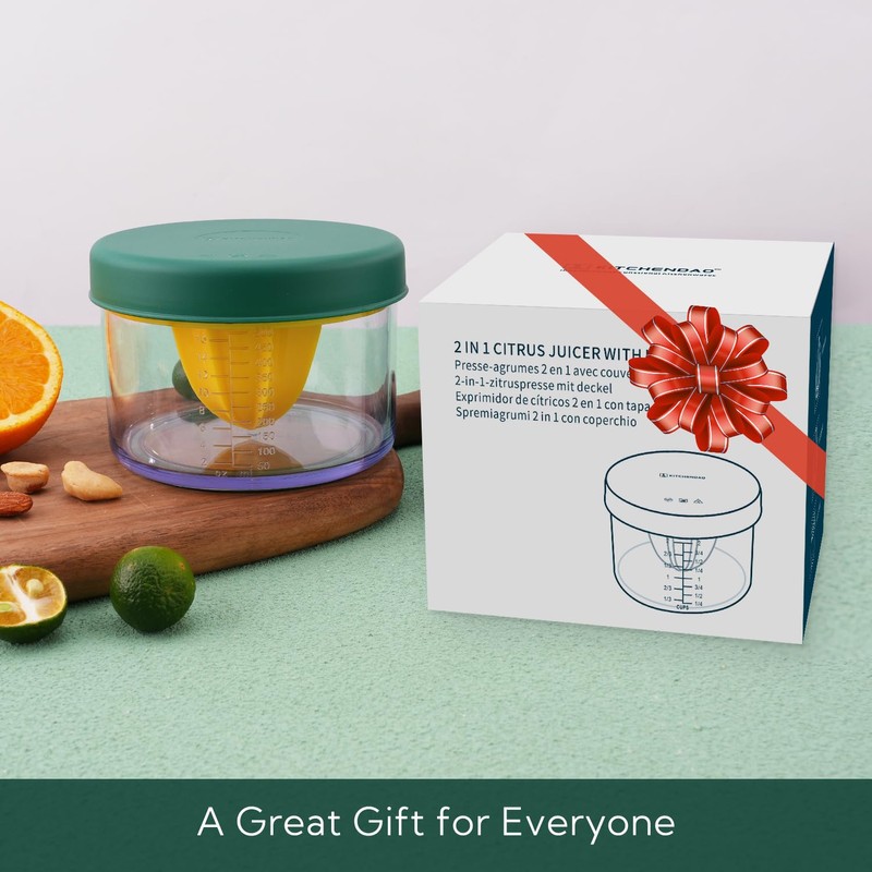 KITCHENDAO 2 in 1 Lemon Orange Citrus Juicer with lid
