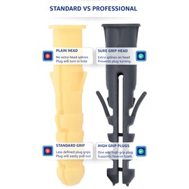 1STec 4 x M10 x 50 mm Strong Galvanised Satellite Anchor Nylon Mungo Wall Plug + Heavy Duty Coach Screw with 13mm HEX Bolt Head for Fixing Aerial Mast Sky Dishes TV Mount Brackets Shelving Racking